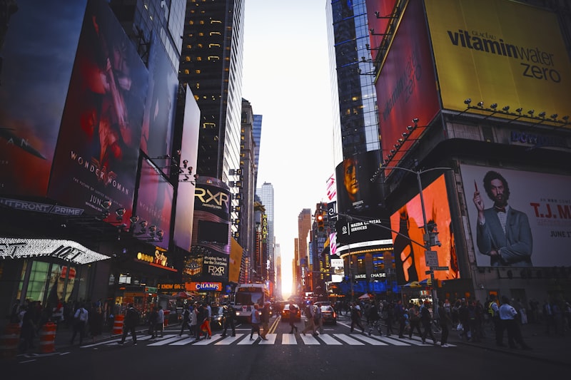 New York City skyline at dusk